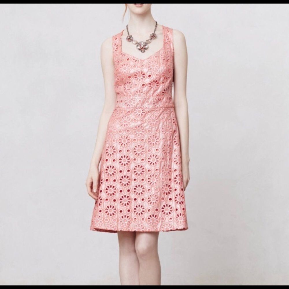 Maeve Coralshine Laser Cut Dress